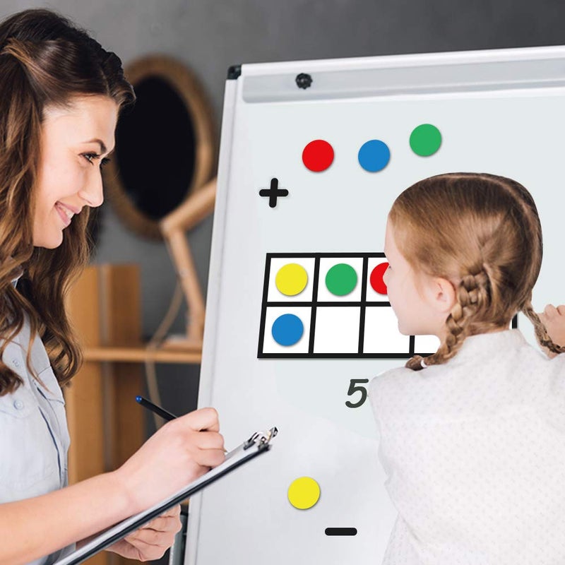 Opret Big Magnetic Ten Frame Set, Opret 52 Pieces Math Manipulatives for Elementary, Kindergarten Classroom Must Haves Math Games with Storage Bag, Ages 5+, 4 Frames, 44 Counters, 2 Plus and 2 Minus - Image 5